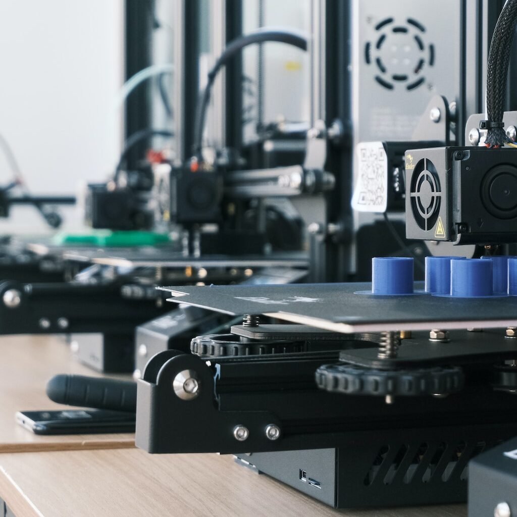 black and blue audio mixer